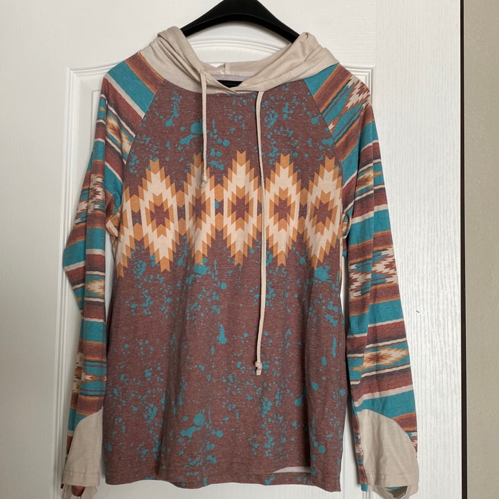 Women’s crazy train hooded pullover size M
